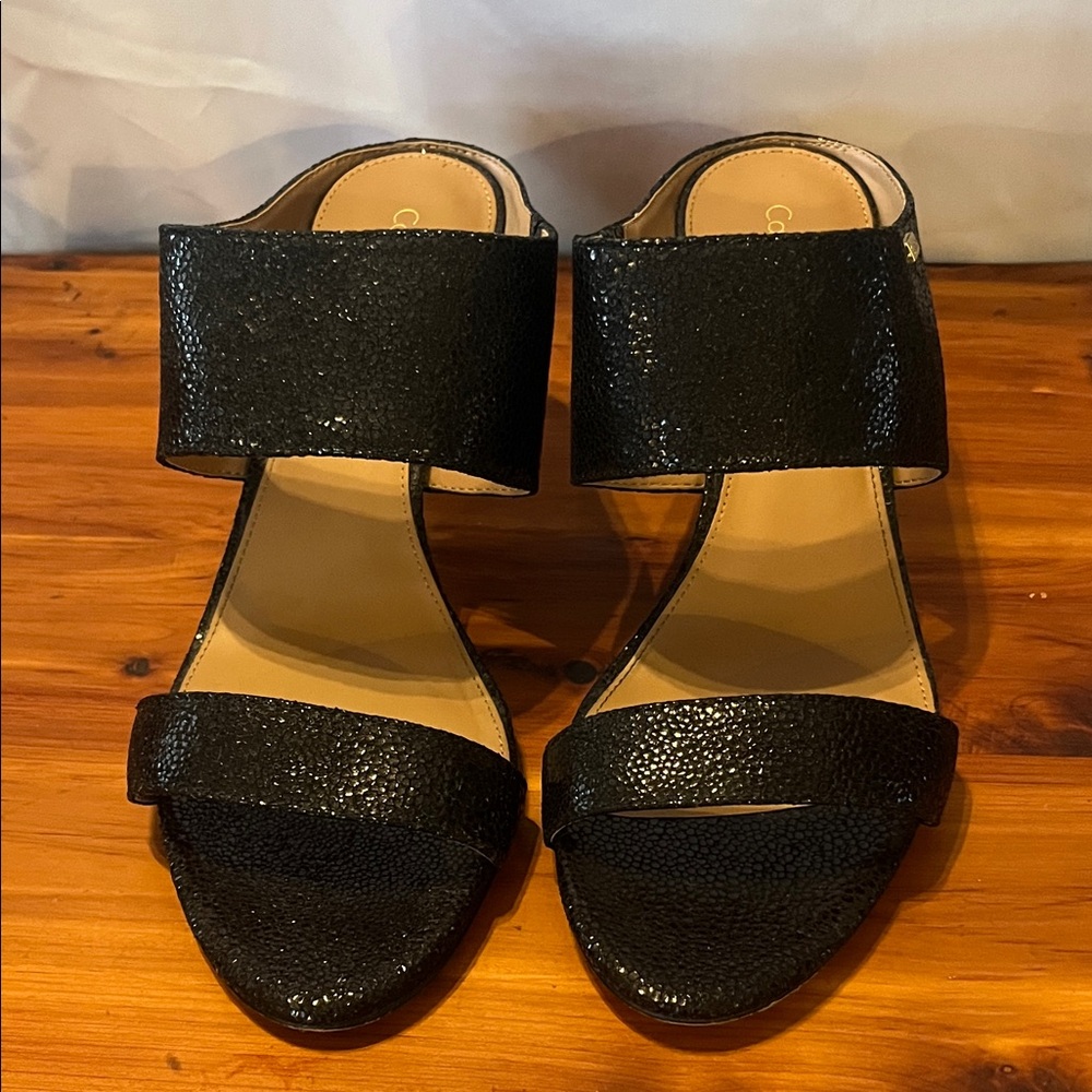 Calvin Klein Black Textured Heels